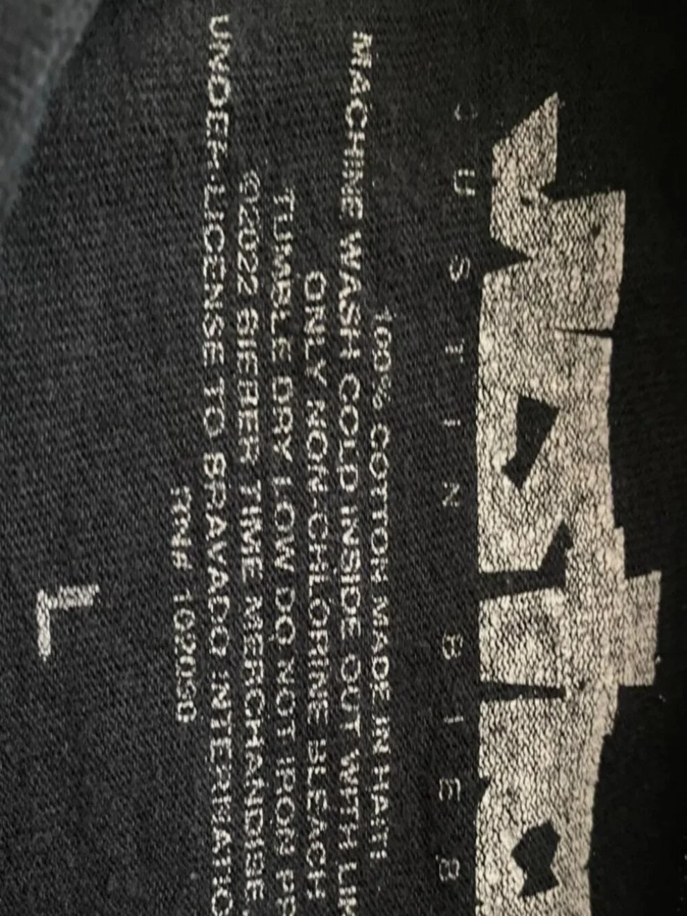 2022 Justin Bieber Official Concert Merch Justice World Tour T-Shirt - Picture 3 of 3